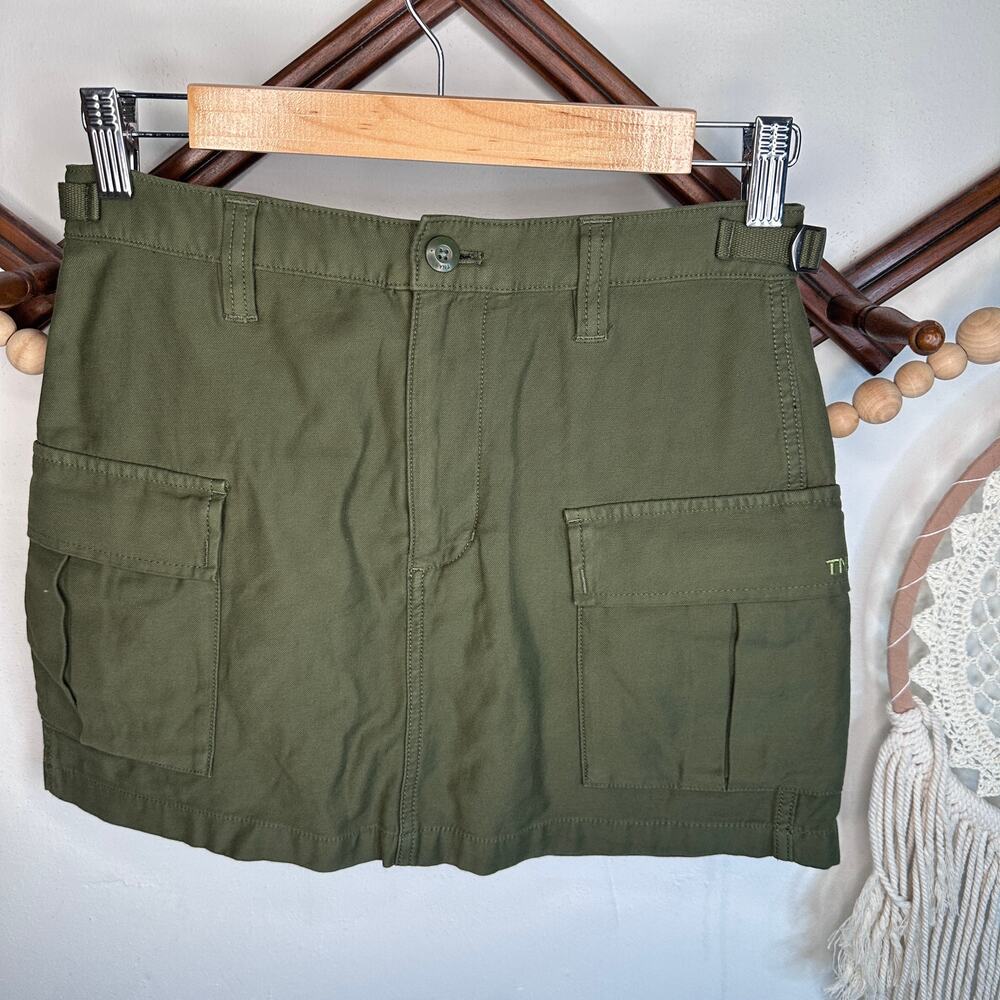 Aritzia TNA Supply Cargo Micro Mini Olive Green Skirt